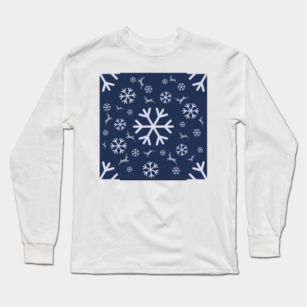 Winter time pattern 2 Long Sleeve T-Shirt by BeCreativeArts